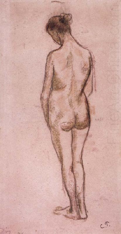 Camille Pissarro Full-length standing nude of a woman from behind china oil painting image